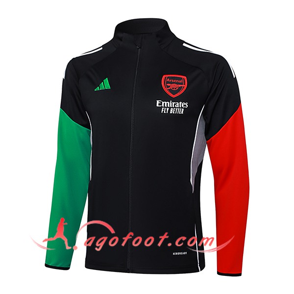 Veste Foot Arsenal Noir/Vert/Rouge 2025/2026