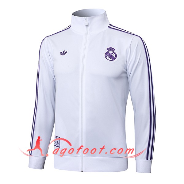 Veste Foot Real Madrid Blanc/Pourpre 2025/2026