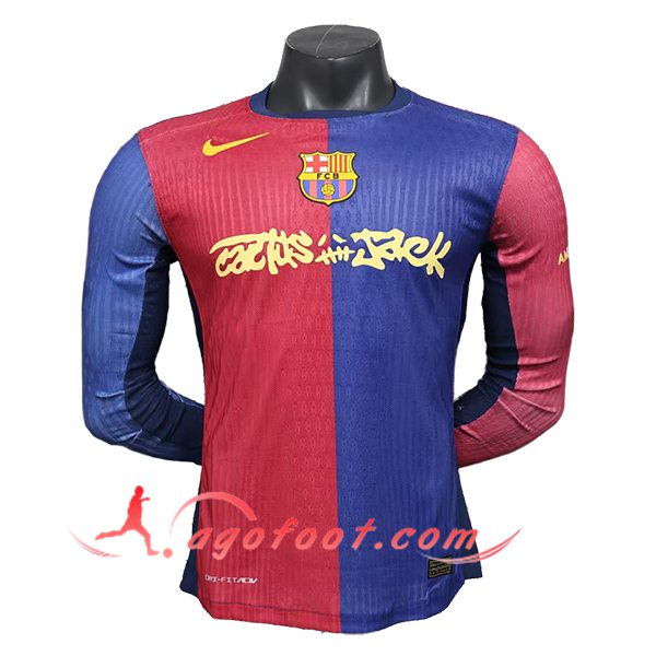 Maillot de Foot FC Barcelone Travis Scott Manches Longues Domicile 2024/2025