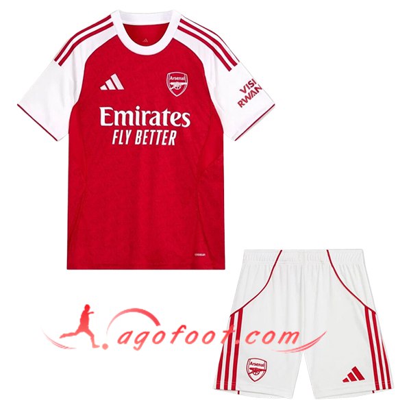 Nouveau Maillot de Foot Arsenal Enfant Domicile 2025/2026