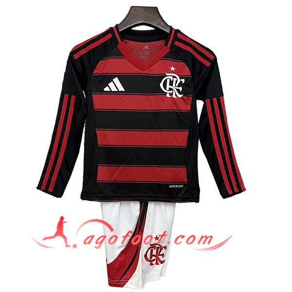 Nouveau Maillot de Foot Flamengo Enfant Manches Longues Domicile 2025/2026