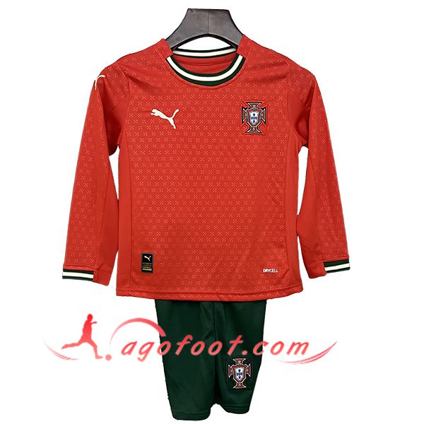 Nouveau Maillot de Foot Portugal Enfant Manches Longues Domicile 2025/2026