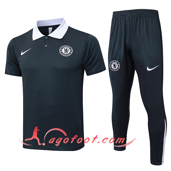 Ensemble Polo Foot FC Chelsea Gris Foncé 2025/2026