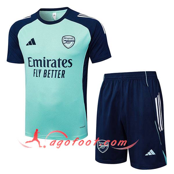 Ensemble Training T-Shirts Arsenal Vert/Bleu 2025/2026 -02