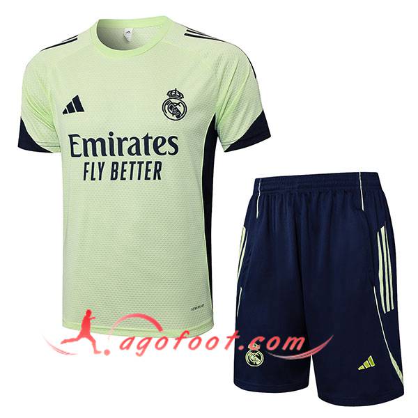 Ensemble Training T-Shirts Real Madrid Vert/Bleu 2025/2026