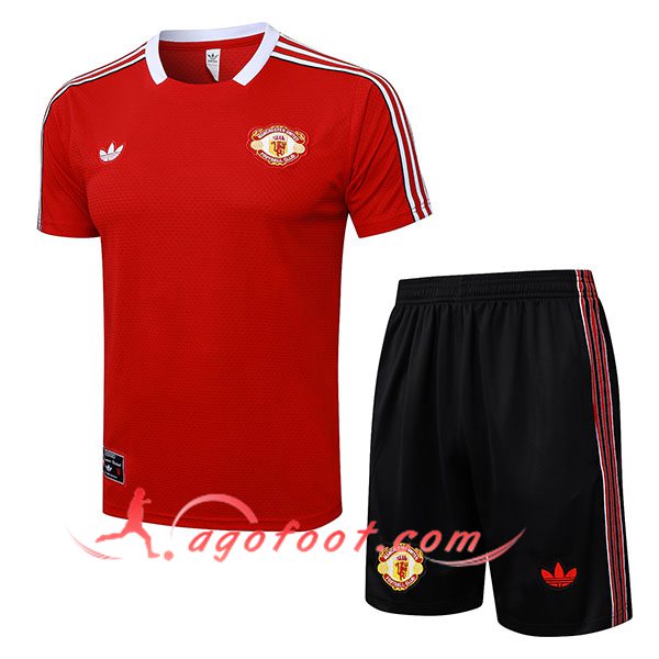 Ensemble Training T-Shirts Manchester United Rouge/Blanc 2025/2026