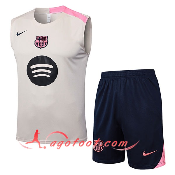 Ensemble Training Debardeurs FC Barcelone Beige/Rose 2025/2026