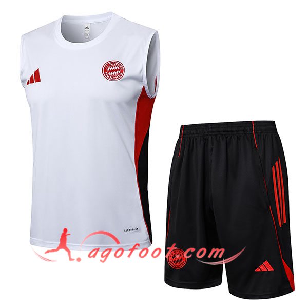 Ensemble Training Debardeurs Bayern Munich Blanc/Noir/Rouge 2025/2026