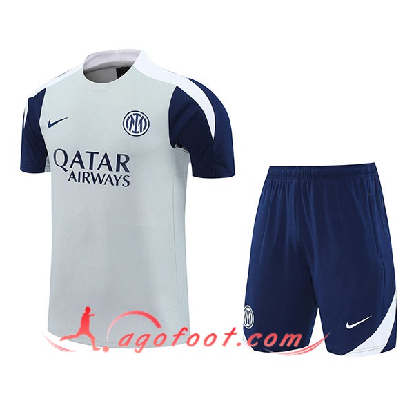 Ensemble Training T-Shirts Inter Milan Gris/Bleu/Blanc 2025/2026
