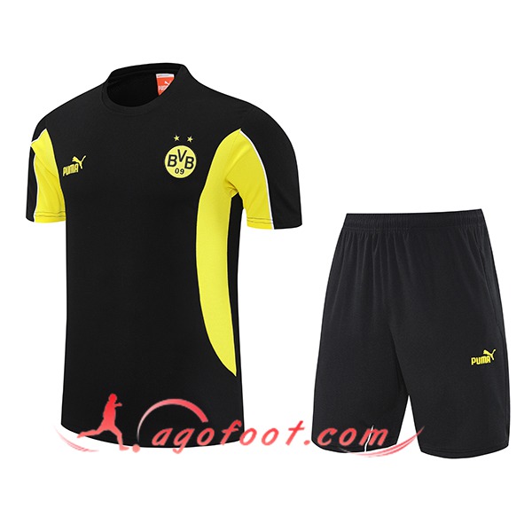 Ensemble Training T-Shirts Dortmund Noir/Jaune 2025/2026 -02