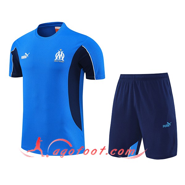 Ensemble Training T-Shirts Marseille Bleu 2025/2026 -02