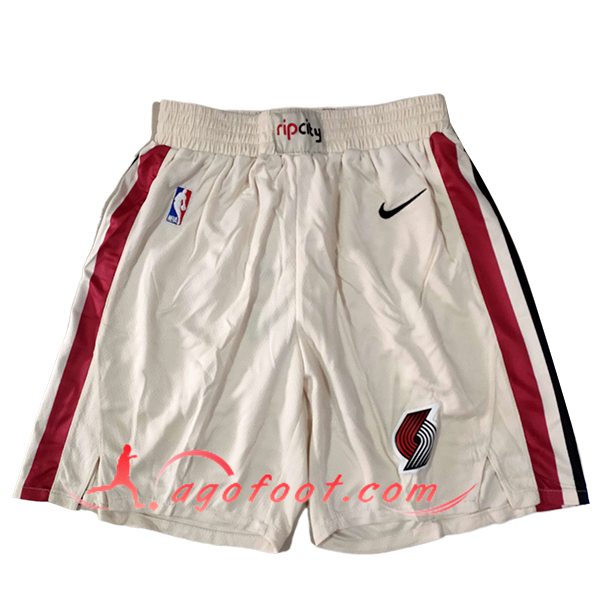 Shorts NBA Portland Trail Blazers 2025/26 Beige/Noir/Rouge