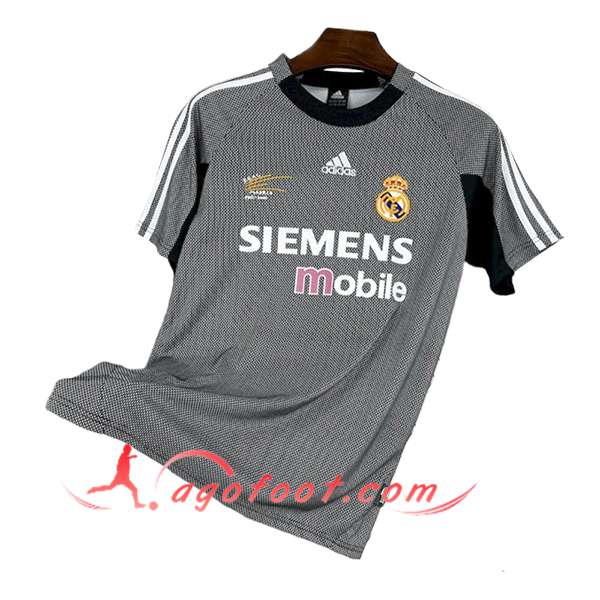 Maillot de Foot Real Madrid Retro Gardien De But Gris 2002/2003