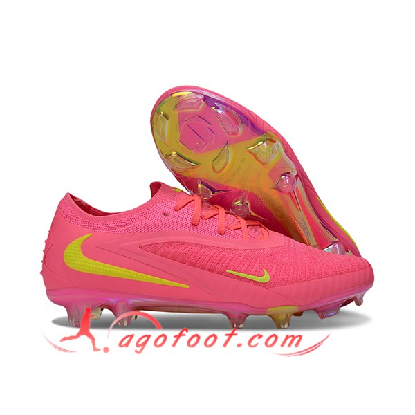 Nike Chaussures de Foot Phantom GX III Elite FG Rose/Jaune