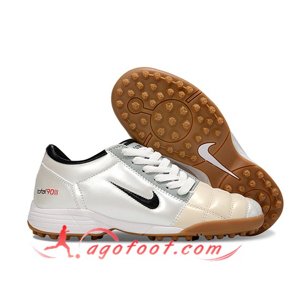 Nike Chaussures de Foot T90 TF Gris/Beige/Noir