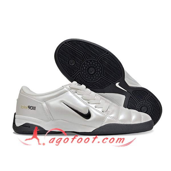 Nike Chaussures de Foot T90 IC Gris/Noir -03
