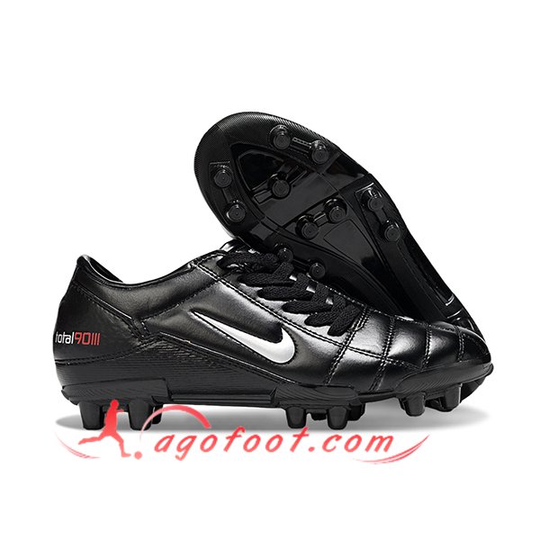 Nike Chaussures de Foot T90 FG Noir/Blanc