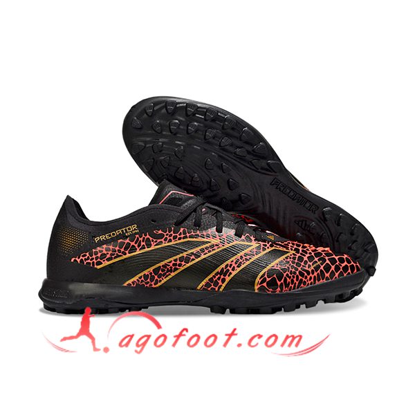 Adidas Chaussures de Foot PREDATOR 25 ELITE TF BOOTS Noir/Rouge/Jaune
