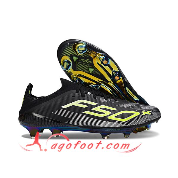 Adidas Chaussures de Foot F50+.1 FG Noir/Vert