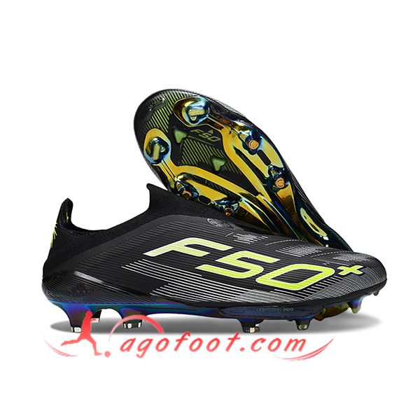 Adidas Chaussures de Foot F50+ FG Noir/Vert
