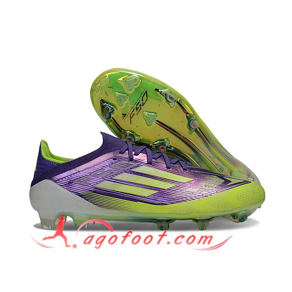 Adidas Chaussures de Foot F50 Elite FG Pourpre/Vert