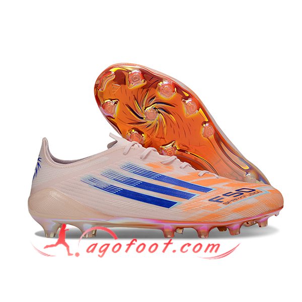 Adidas Chaussures de Foot F50 ELITE FG Orange/Bleu -02