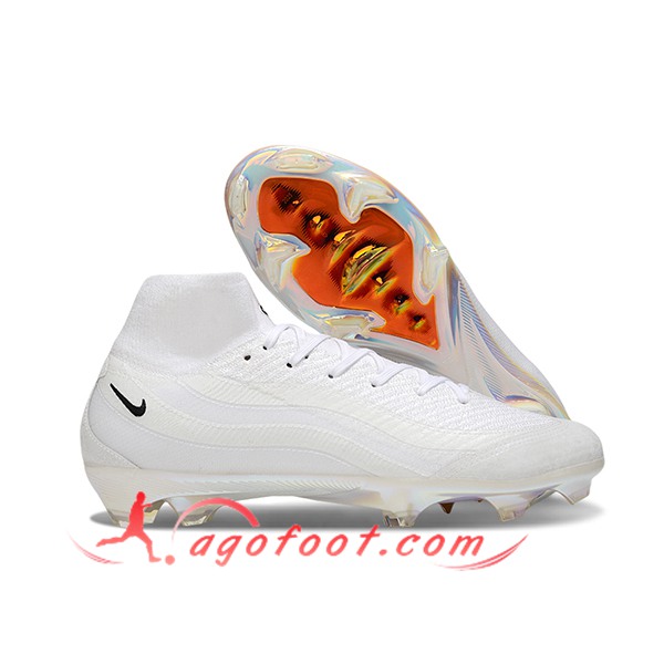 Nike Chaussures de Foot Air Zoom Mercurial Superfly IIX Elite FG Blanc