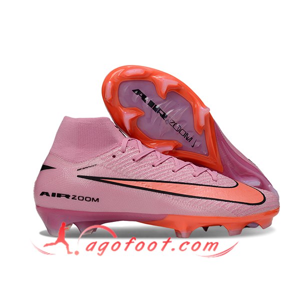 Nike Chaussures de Foot Air Zoom Mercurial Superfly IIX Elite FG Rose/Orange