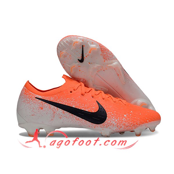 Nike Chaussures de Foot Mercurial Vapor XII Elite FG Orange/Noir/Blanc