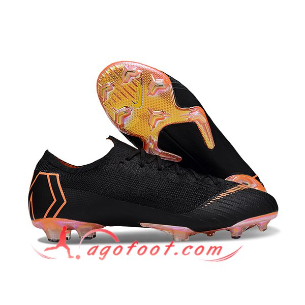 Nike Chaussures de Foot Mercurial Vapor XII Elite FG Noir/Orange