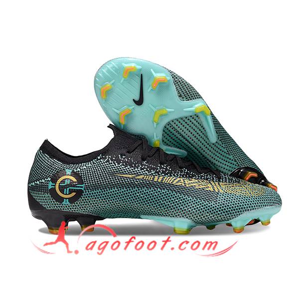 Nike Chaussures de Foot Mercurial Vapor XII Elite FG Vert/Noir/Jaune