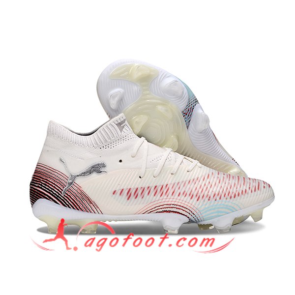 PUMA Chaussures de Foot FUTURE 8 ULTIMATE FG/AG Beige/Rouge -02