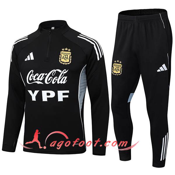 Ensemble Survetement de Foot Argentine Noir/Gris 2025/2026