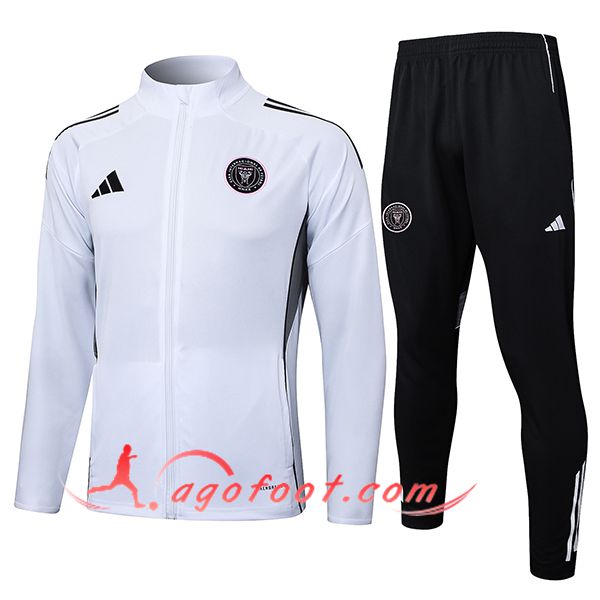 Ensemble Survetement de Foot Veste Inter Miami CF Blanc/Noir 2025/2026