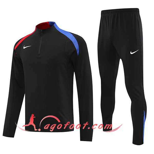 Ensemble Survetement de Foot Nike Noir/Rouge/Bleu 2025/2026