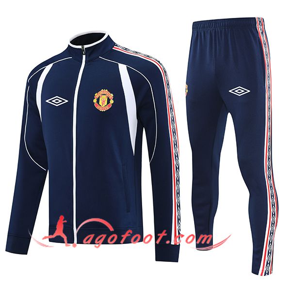 Ensemble Survetement de Foot Veste Manchester United Bleu Foncé 2025/2026