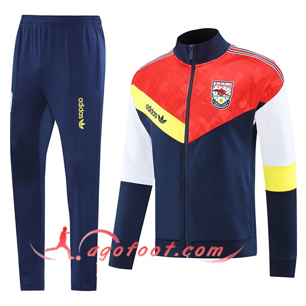Ensemble Survetement de Foot Veste Arsenal Bleu/Orange/Blanc/Jaune 2025/2026