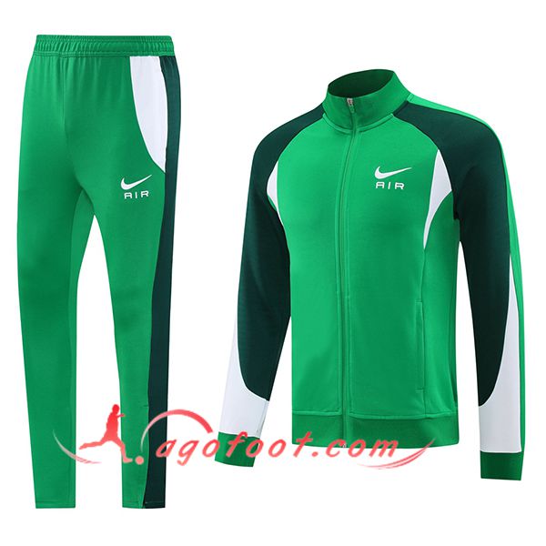 Ensemble Survetement de Foot Veste Nike Vert/Blanc 2025/2026