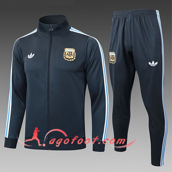 Ensemble Survetement de Foot Veste Argentine Enfant Gris Foncé 2025/2026