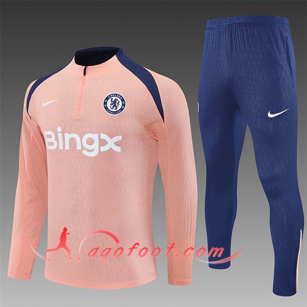 Ensemble Survetement de Foot FC Chelsea Enfant Rose/Bleu 2025/2026