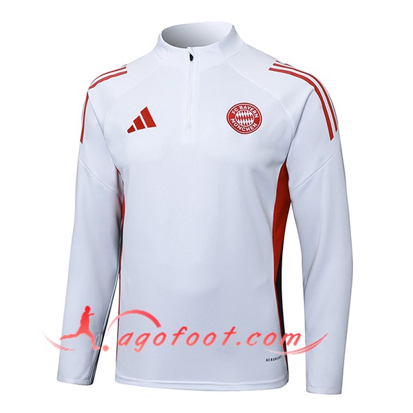 Sweatshirt Training Bayern Munich Blanc/Rouge 2025/2026 -02