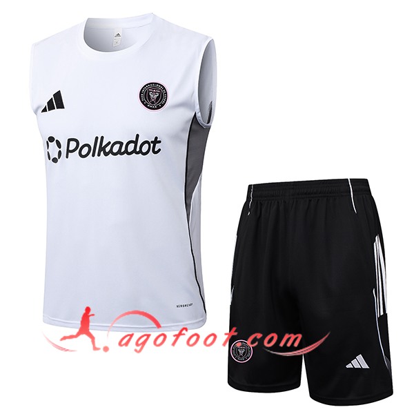 Ensemble Training Debardeurs Inter Miami CF Blanc/Noir 2025/2026