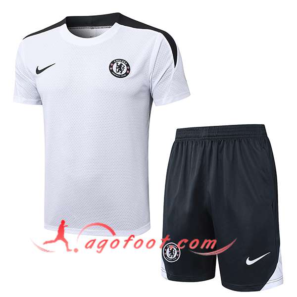 Ensemble Training T-Shirts FC Chelsea Blanc/Gris 2025/2026