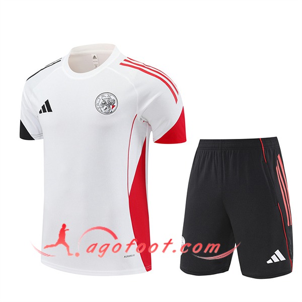Ensemble Training T-Shirts Ajax Blanc/Noir/Rouge 2025/2026