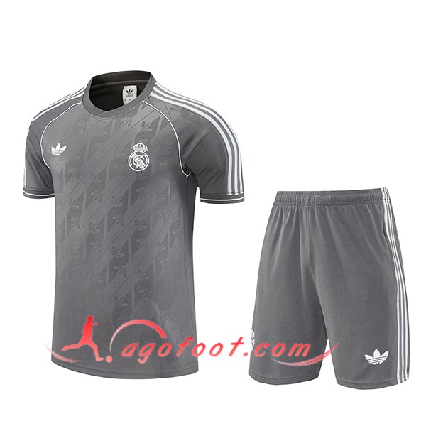 Ensemble Training T-Shirts Real Madrid Gris/Blanc 2025/2026 -02