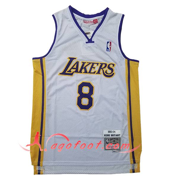 Maillot Los Angeles Lakers (BRYANT #8) 2025/26 Blanc/Jaune/Pourpre