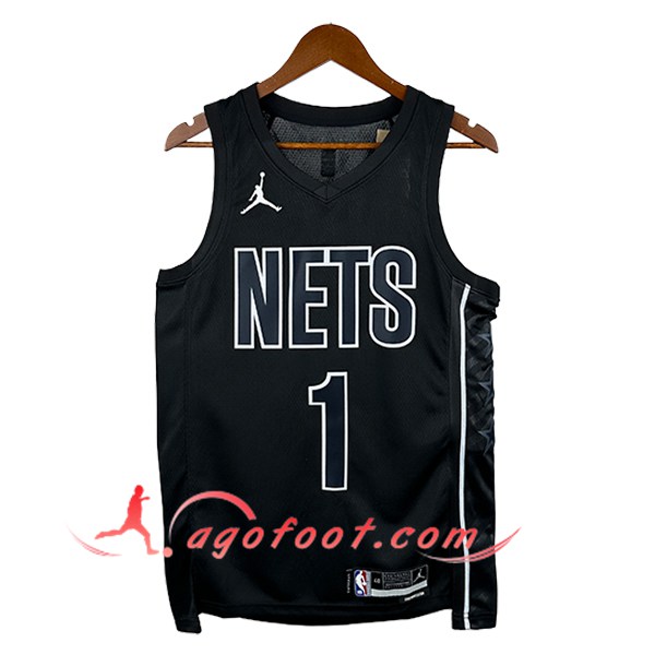 Maillot Brooklyn Nets (RUSSELL #1) 2025/26 Noir/Blanc