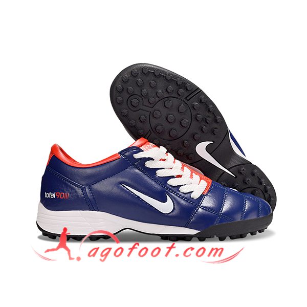 Nike Chaussures de Foot T90 TF Bleu/Orange/Blanc