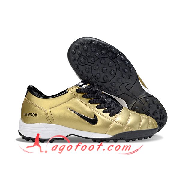Nike Chaussures de Foot T90 TF Jaune/Noir -02
