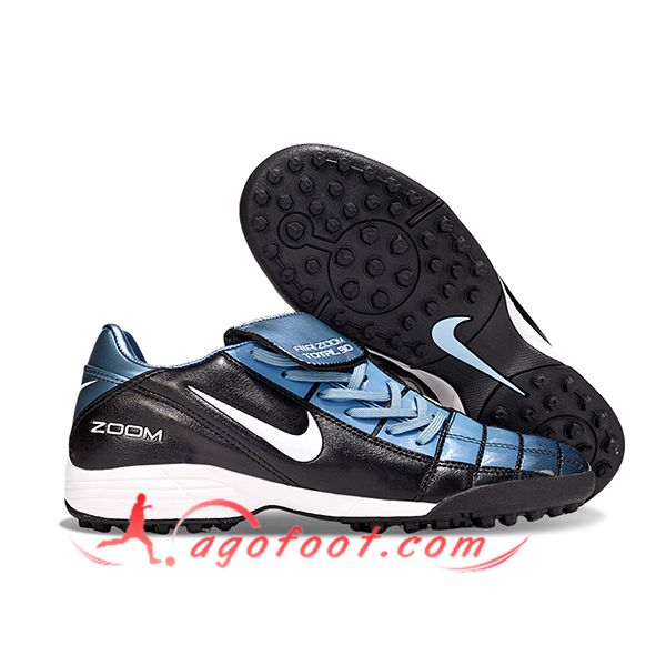 Nike Chaussures de Foot T90 TF Noir/Bleu/Blanc